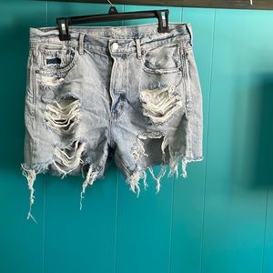 American Eagle Womens size 12 ripped jean shorts